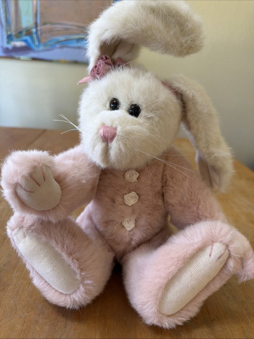 Boyd Archive Collection Pink Rabbit Plush Jointed 16” Vintage 1990’s